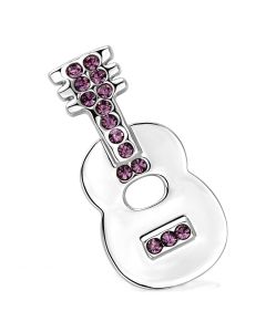 JCE2894 Imitation Rhodium White Metal Brooches with Top Grade Crystal  in Light Amethyst