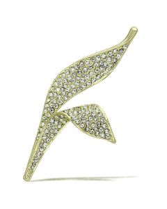 JCE2935 Flash Gold White Metal Brooches with Top Grade Crystal  in Clear