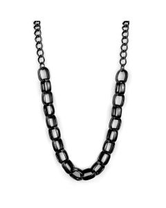JCE3723 TIN Cobalt Black Brass Necklace with No Stone
