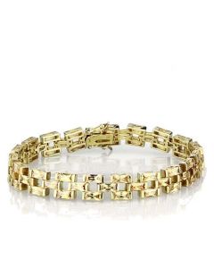 JCES601 Gold 925 Sterling Silver Bracelet with AAA Grade CZ  in Champagne