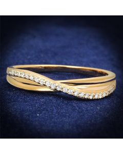 JCE591 Rose Gold 925 Sterling Silver Ring with AAA Grade CZ  in Clear